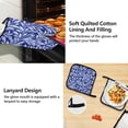 thumbnail image 4 of Simple Purple Leaf Oven Mitts and Pot Holders with Chef Apron Set 5 Pcs Kitchen Cooking Set, 4 of 6