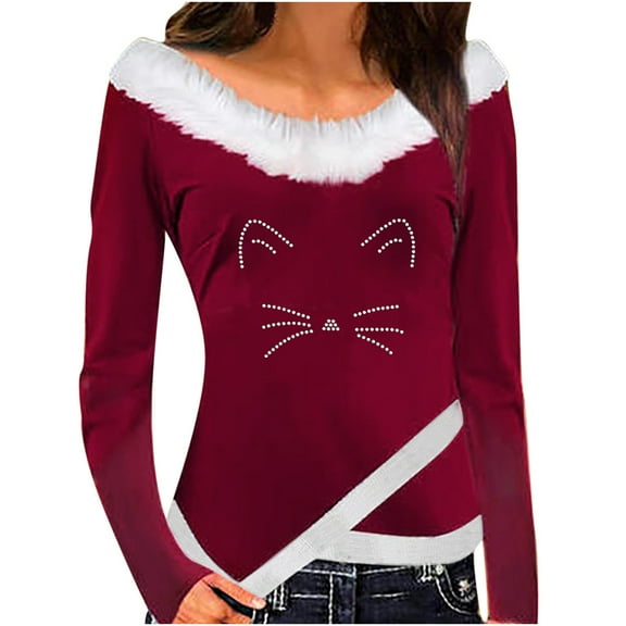 USSUMA T Shirts for Women, Women's Tees Pullover Loose Fit Graphic Graphic Round Neck Long Sleeves Fall Trendy Tops Tunic Tie Dye Landscape Graphic Tees Top