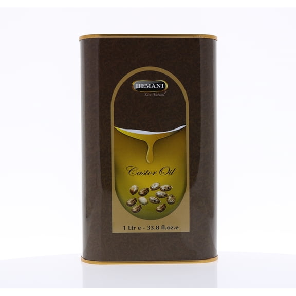 Hemani 100% Natural Castor Oil - Cold Pressed - 1 Liter (1000ml)