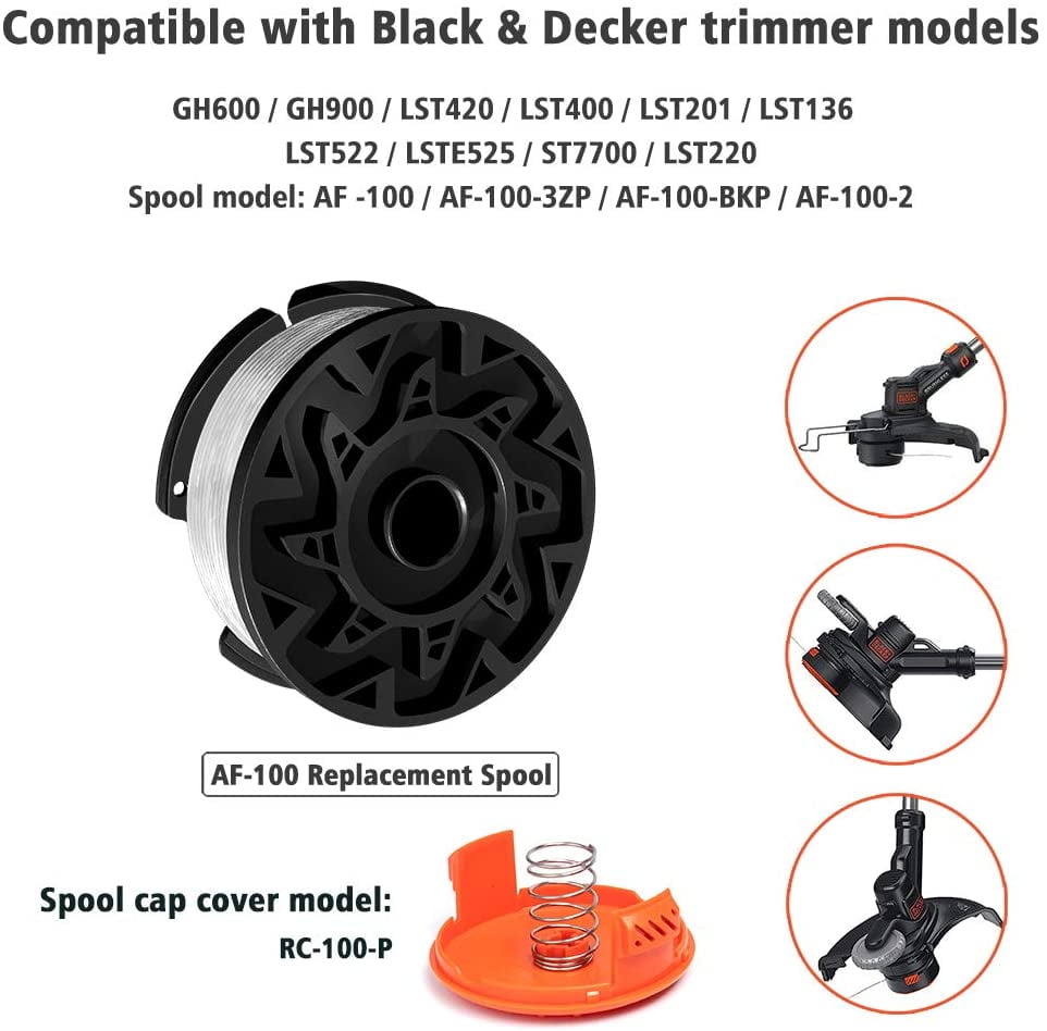 3-Pack Replacement Trimmer Line Spools For BLACK+DECKER - 30ft Each, 0.065 Inch Diameter, AF-100-3ZP 8 thumbnail image