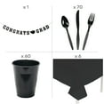 thumbnail image 3 of Fun Express Bulk 477 Pieces Black & Gold Congrats Grad Graduation Party Tableware Kit for 50 Guests, 3 of 3