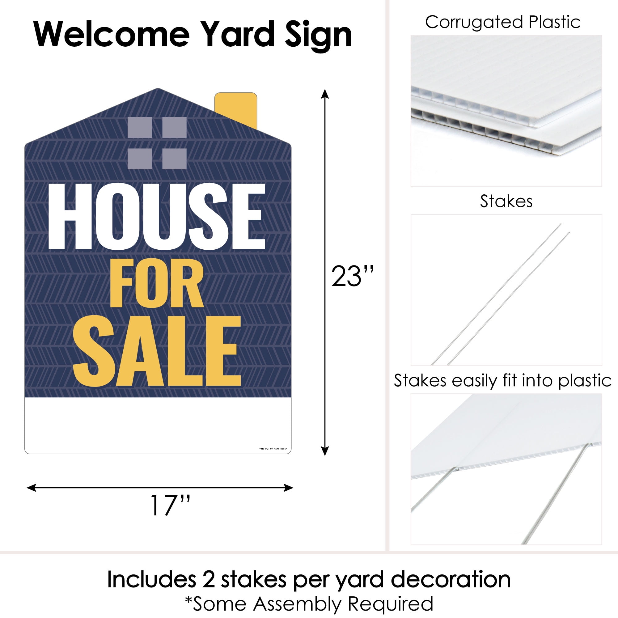 Big Dot of Happiness House For Sale Sign - Welcome Yard Sign