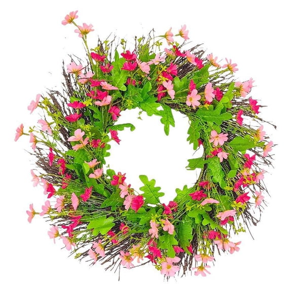 Spring Orchid Wreath for Front Door, Artificial Flower Wreath for Home Decor Outdoor Indoor, Wedding Porch Wall Hanging Decoration for Spring Festival