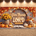 thumbnail image 2 of Autumn Decoration Thanksgiving Banner Rustic Design Religious Thanksgiving for Celebration Gathering Indoor Decoration, 2 of 9
