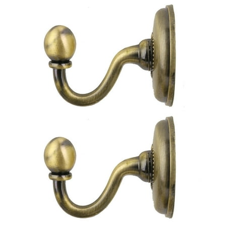 

2x Metal Curtain Holdback Wall Tie Back Hooks Hanger Holder Window Curtain Hooks Wall Hooks for Hanging Modern Wire Hooks Wall Plaster for in The Wall Christmas Wreath Holder Suction Large Utility