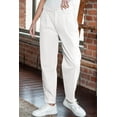 thumbnail image 4 of Vaqueros elegantes de cintura alta para mujer, casuales, holgados, blancos, talla 6, 4 of 7