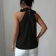 thumbnail image 5 of Moda Casual Collar de Pétalos sin Mangas para las Señoras, Camisa de Suéter de Cuello en V de Poliéster para el Verano Y el Uso Diario, 5 of 5