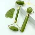 thumbnail image 1 of Masajeador facial con rodillo Gua Sha y Jade, rodillo facial de cuarzo natural, antiarrugas, masaje con rodillo facial antienvejecimiento (rodillo de cuarzo verde), 1 of 4