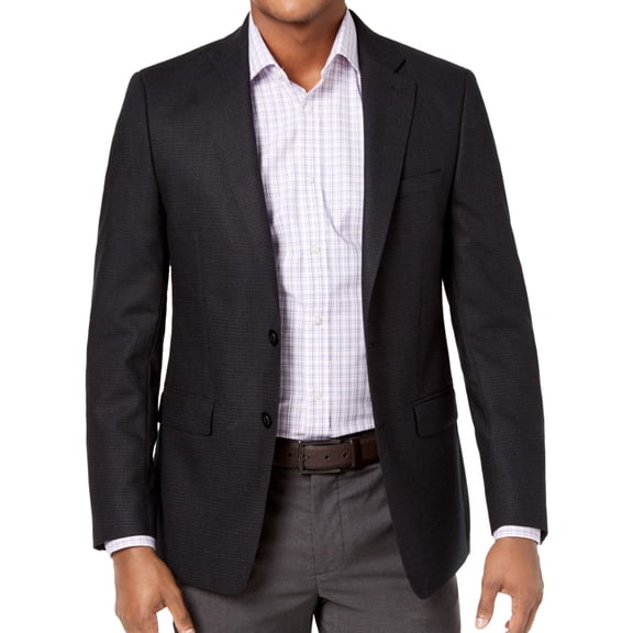 Calvin Klein Mens Mabry Sport Two Button Blazer Jacket, Grey, 44