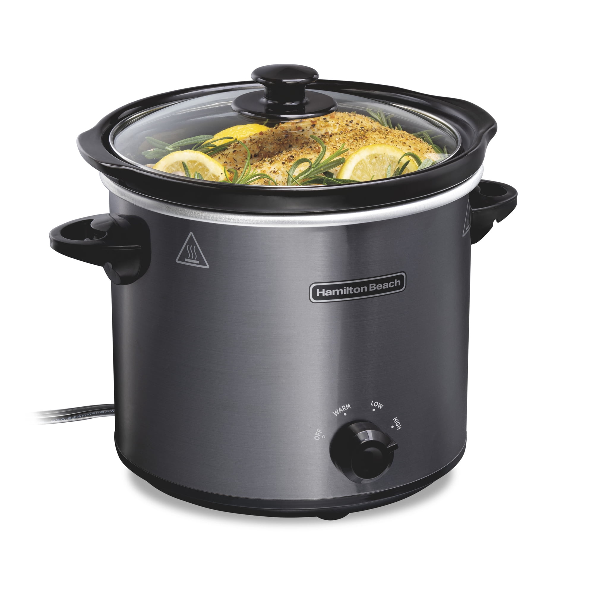 Hamilton Beach 4 Qt Slow Cooker, Stoneware Crock with Removable Pot, Black