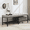 Gray, variant on BRILHAMEZ 55" Tufted Faux Leather Storage Bench, Upholstered Entryway Shoe Organizer with Metal Shelf for Bedroom, Light Brown