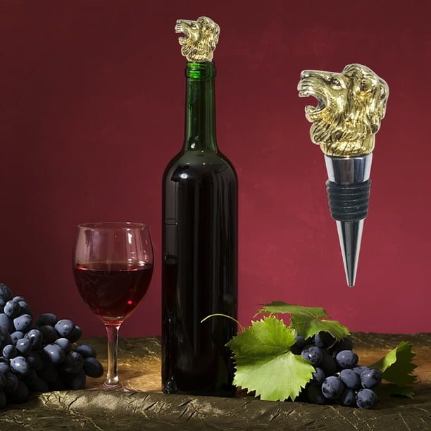 Glass Bottle Cork Wine Cork Lions Head Wine Protector Stainless Steel Beverage Cork Champagne Bottle Cork