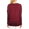 thumbnail image 3 of Made by Johnny Women's Batwing Long Sleeve Top XL WINE, 3 of 6
