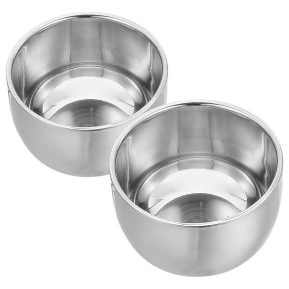 2 Piezas Tazón de Jabón de Afeitar Tazón de Afeitar de Acero Inoxidable Taza de Afeitar de Doble Capa Taza de Jabón de Afeitar de Metal para Hombres Accesorios de Afeitar 200 ml