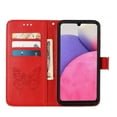 thumbnail image 5 of Wallet Case for Samsung Galaxy A33 5G(6.4 Inch) with Kickstand Card Slots Magnetic Clasp Flip Folio Phone Case, Butterfly Flower Design Pattern Soft TPU Shockproof Anti-Fall Protective Cover,Red, 5 of 12