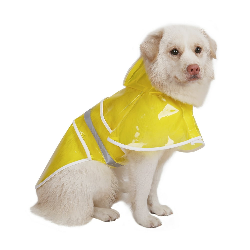 HDE Dog Raincoat Clear Waterproof Rain Jacket with Hood and Reflective