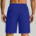 thumbnail image 4 of Mens Shorts Casual Solid Color Elastic Waist Drawstring Sports Lightweight Breathable Pocket Shorts, 4 of 4