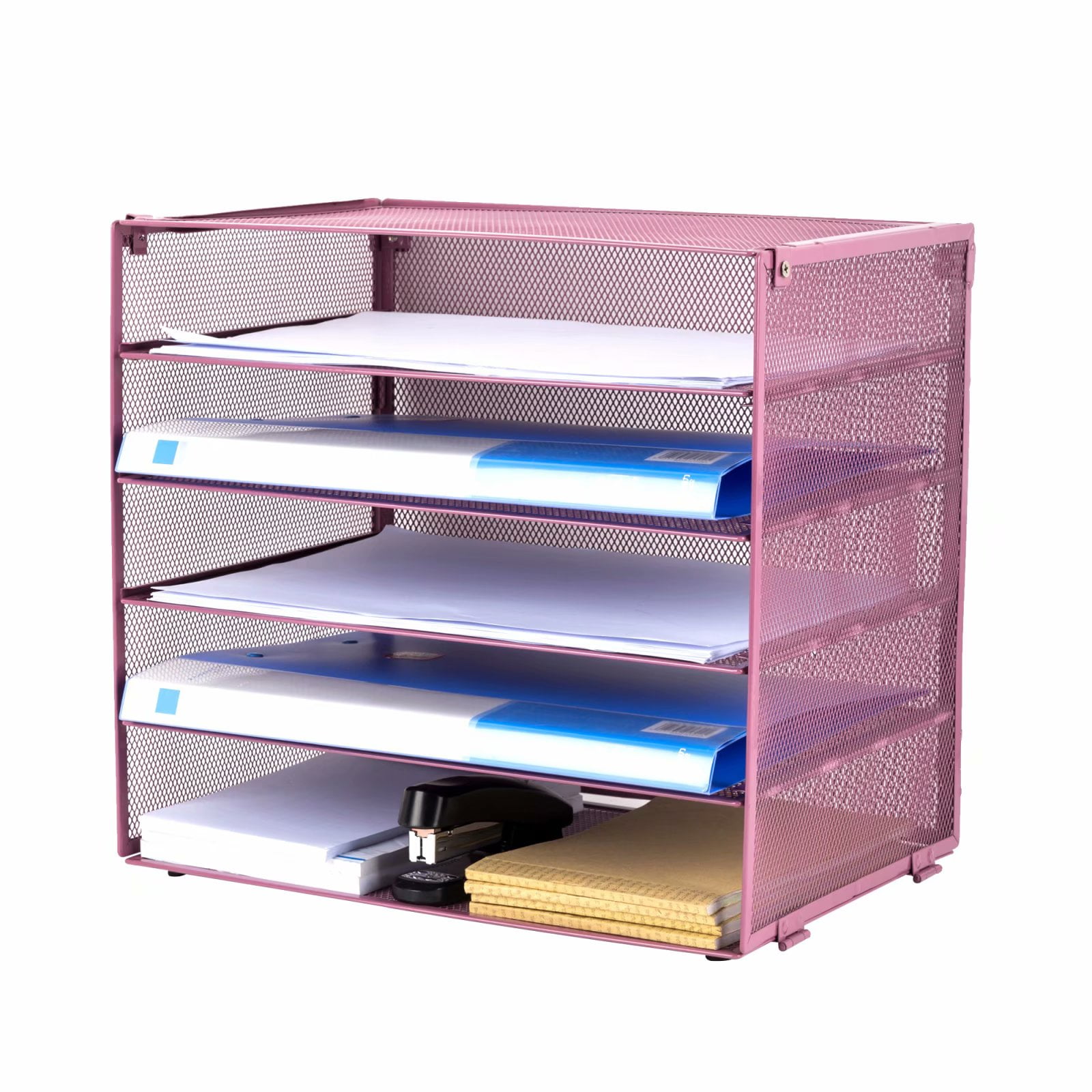 HGMart Mesh Desktop File Organizer - 5 Tier Letter Tray for Organizing ...