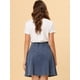 thumbnail image 5 of Falda de Mezclilla midi Allegra K casual Plisada Acampanada cintura alta Azul claro M, 5 of 6