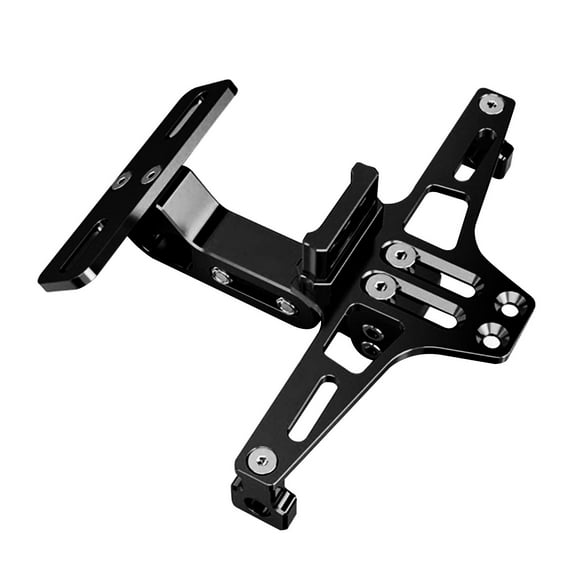 Motorcycle License Plate Bracket with LED Lights Licence Plate Holder Aluminum Alloy Universal Black