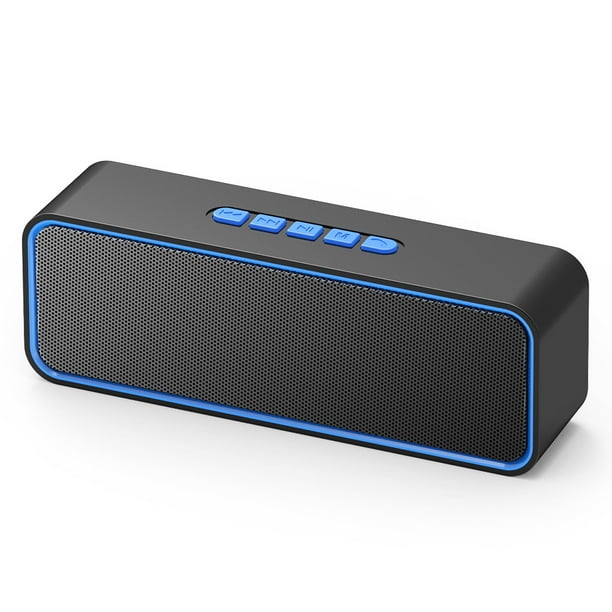 Enceinte Bluetooth, Haut Parleur Portable sans Fil Bluetooth 5.0 avec Basse  Stéréo Haute Fidélité 3D, Batterie intégrée de 1500 mAh (Bleu)