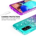 thumbnail image 5 of Compatible for Samsung Galaxy A71 Case with Tempered Glass Screen Protector SOGA Diamond Liquid Quicksand Cover Cute Girl Women Phone Case - Teal / Purple, 5 of 5