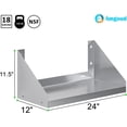 thumbnail image 6 of Stainless Steel Wall Shelf with Side Guards (24" Long x 12" Deep), 6 of 6