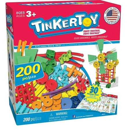 - TINKERTOY 30 Model Super Building Set – 200 Pieces – For Ages 3+ Preschool Educational Toy