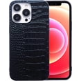 thumbnail image 1 of iPhone 13 Pro Max Case for Women, DMaos Crocodile Synthetic Patent Leather Cover, Classic Fashion for iPhone13 Pro Max 6.7 inch - Black, 1 of 4