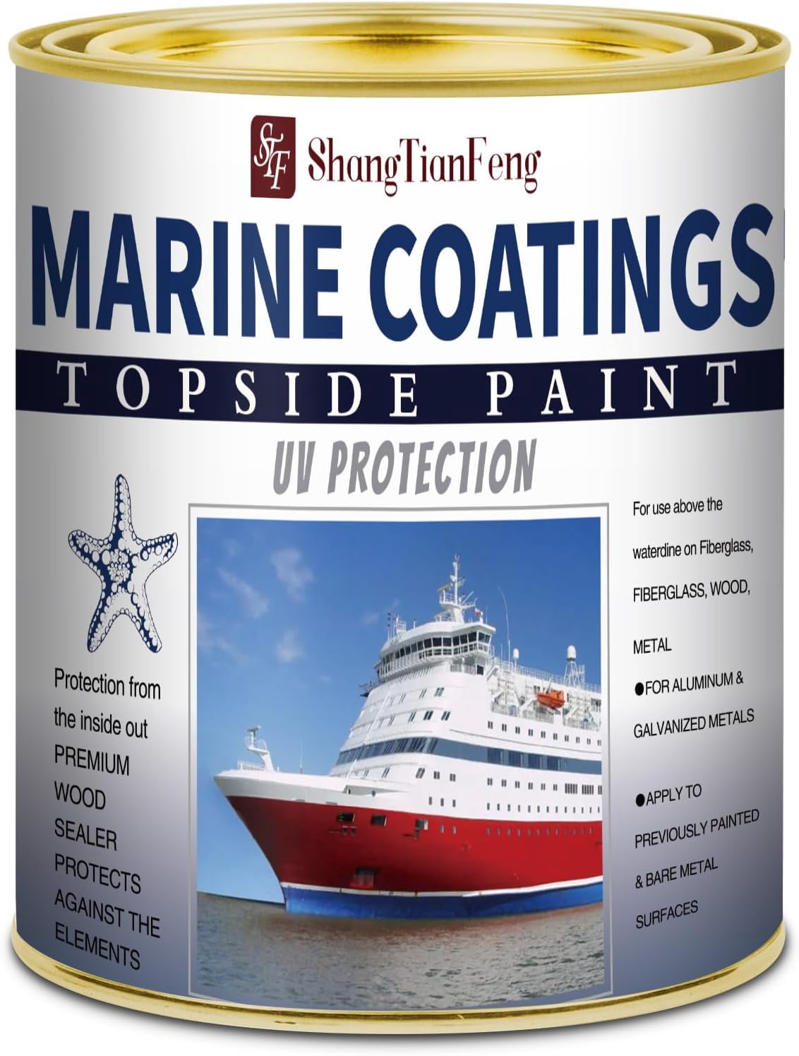 ShangTianFeng 207014 Marine Wood and Fiberglass Primer,32Oz Brilliant Navy Blue, Suitable for use on fiberglass, wood or metal surfaces above the waterline, 1 Quarts
