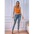 thumbnail image 2 of Women'S Sleeveless Crop Top Square Neck Tank Top Workout Fitness Summer Basic Tops 2025 Trendy Orange Color M, 2 of 6