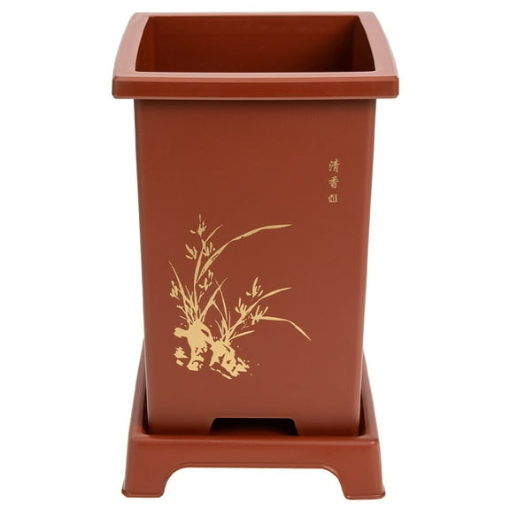 TAILTOSS Square Resin Small Flower Planter For Outdoor Use 1 Set 11.6x7.7x7.7in