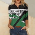thumbnail image 1 of Fiudx Ofertas Relámpago Camiseta Holgada de Manga 3/4 con Botones Estampados para Mujer, 1 of 4