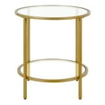 thumbnail image 6 of Evelyn&Zoe Sivil 20" Wide Round Side Table with Glass Shelf, Brass, 6 of 8