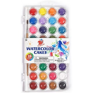 Hello Hobby Watercolor Paint Hexagon Palette, 36 Cakes with Paint Brush,  #40097