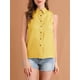 thumbnail image 5 of CAMISA SIN MANGAS DE CUELLO PUNTA PARA MUJER CHIC DE UN SOLO BOTÓN S AMARILLO, 5 of 7