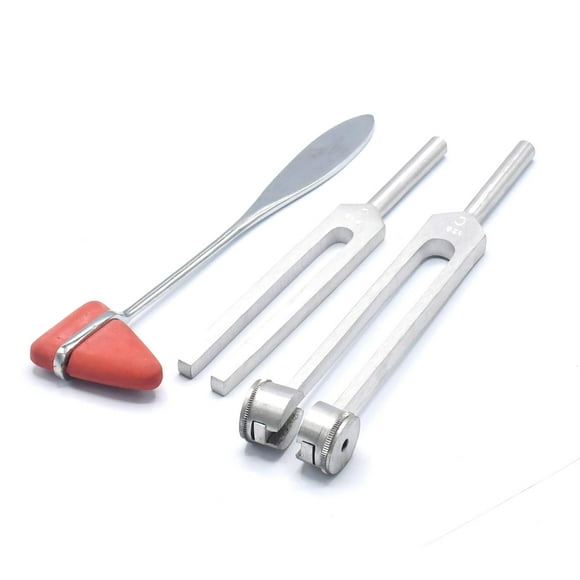 Set of 3 pcs Aluminum Sensory Tuning Forks C 128 512 +Taylor Percussion Hammer Mallet (OdontoMed2011 Brand)