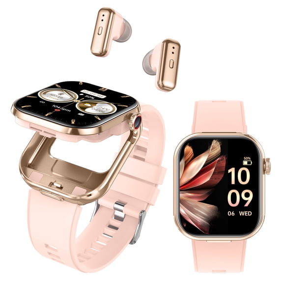 Smart Watch with Earbuds, 2.02" HD Screen,2 in 1 Smart Watches for Women, Waterproof Fitness Tracker Watch with Wireless Earphone Compatible for Android iOS with Sports Monitor Sleep