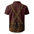 thumbnail image 4 of Oktoberfest Men's Lederhosen Themed Shirt, Plaid Short Sleeve Button Down Blouse Top, 4 of 4