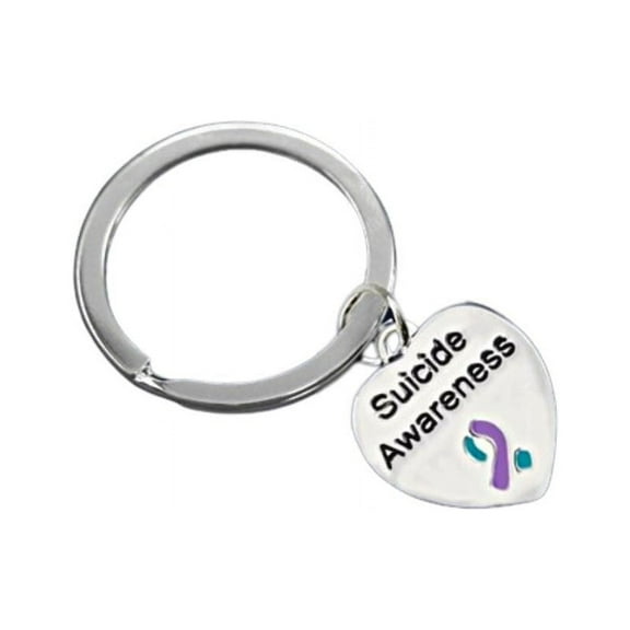Suicide Awareness Heart Charm Split Style Key Chains