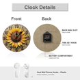 thumbnail image 3 of Wall Clock Decorative - Vintage Elegant Sunflower Print 2D Vintage Wall Clocks Battery Operated Silent Non-Ticking for Bedroom, Living Room, Kitchen, Office, Classroom, 10 Inch, 3 of 7