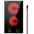thumbnail image 1 of VEVOR Electric Cooktop, Built-in Electric Stove Top, with Glass Panel, Knob Control, 11 Heat Levels, for Diverse Cooking Requirements (12inch-2burner, 1 of 9