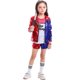 thumbnail image 2 of FeiKong Conjunto de tres piezas de chaqueta, camiseta y pantalones cortos de cosplay de Harley Quinn, payaso, ropa para niña del Escuadrón Suicida, 2 of 5