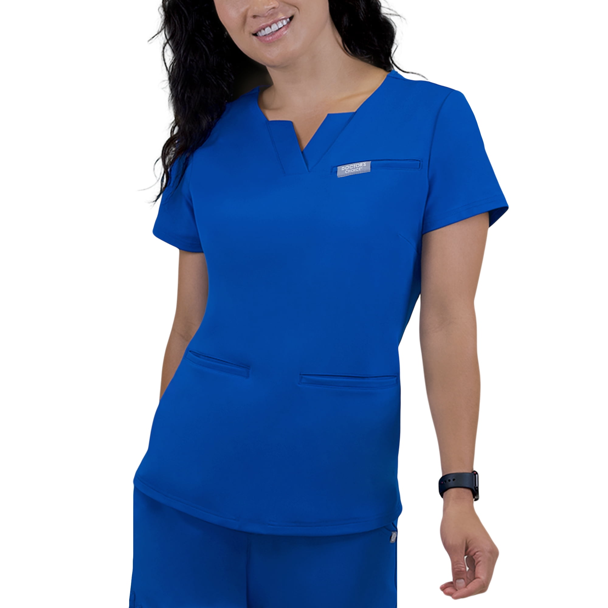 Doctor's Choice Pro Fit Antimicrobial Moisture Wicking Women's Scrub Top, 3 Pockets, Sizes S - XXXL