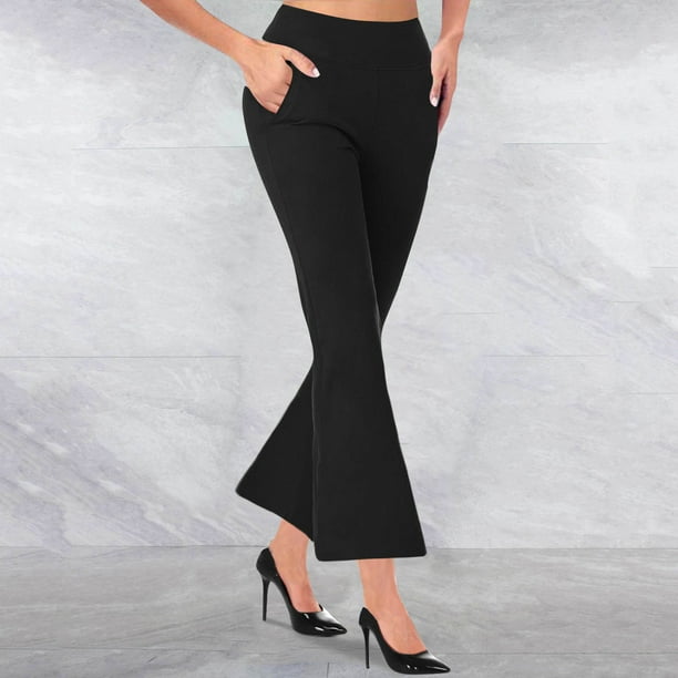 BLVB Womens Flare Work Pants High Waisted Cropped Dress Pants Bootcut  Business Casual Stretch Office Trousers - Walmart Business Supplies