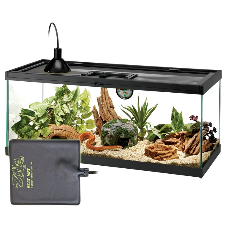 Zilla Terrarium Heat Mat for Reptiles, Black, Large, 50-60 Gallon, 24 Watt