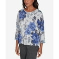 thumbnail image 6 of Alfred Dunner Womens  Watercolor Floral Shimmer Crew Neck Sweater, 6 of 6
