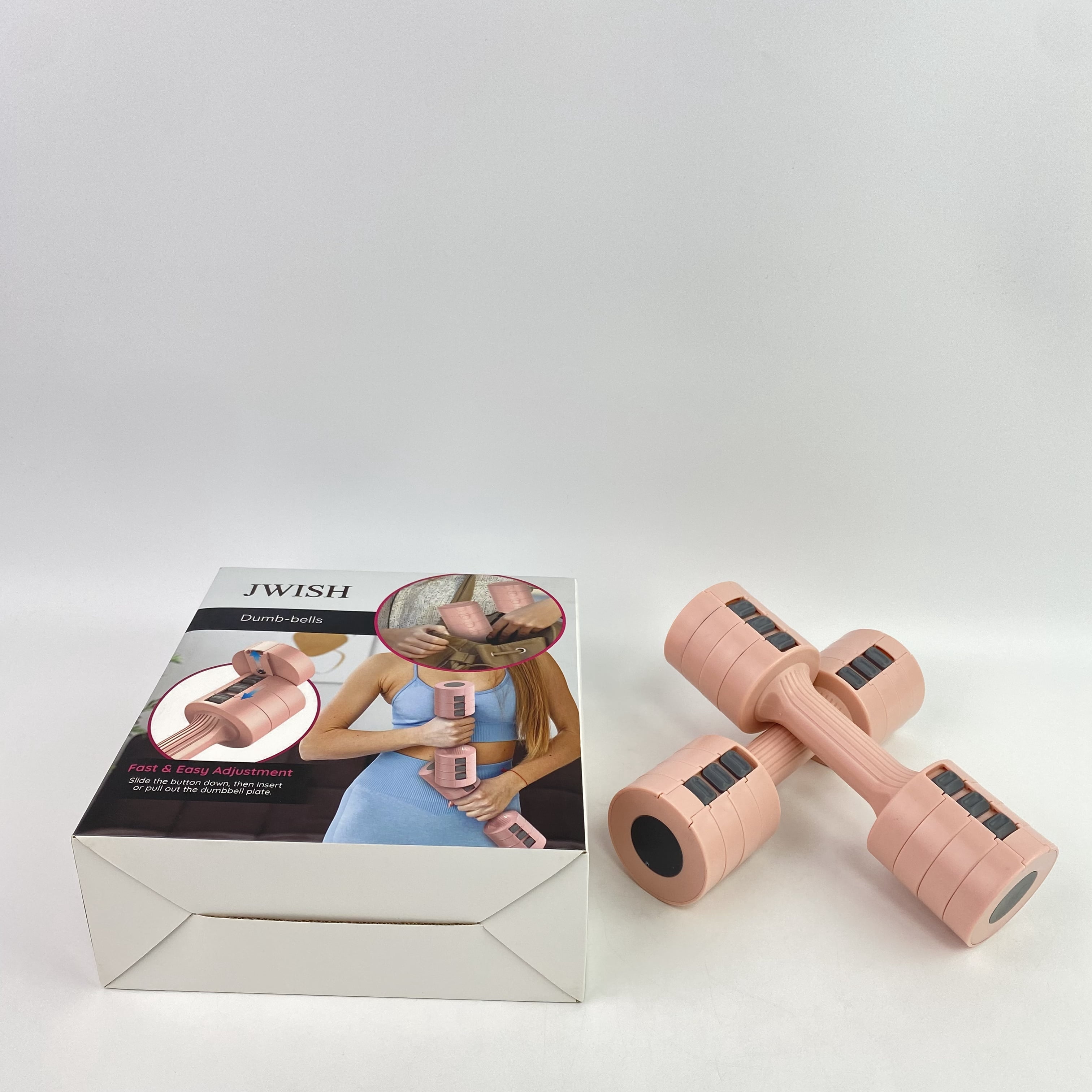 JWISH Adjustable dumbbell set, 2 4-in-1 free weight dumbbell sets, suitable for women to use at home