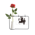 thumbnail image 1 of Japan Women Riding Horse Sketch Artificial Rose Flower Hanging Vases Decoration Bottle, 1 of 3