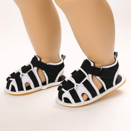 

QISIWOLE Newborn Baby Summer Sandals Soft Sole Crib Shoes Kids Anti-slip Prewalker clearance under $10